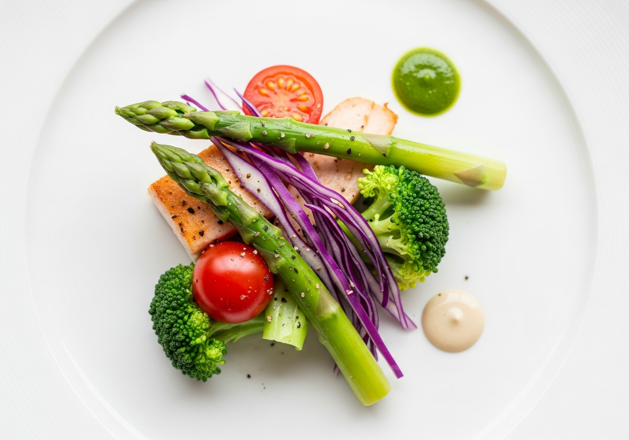 A beautifully portioned healthy meal representing mindful eating and balanced nutrition.